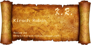 Kirsch Robin névjegykártya
